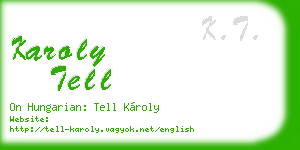 karoly tell business card